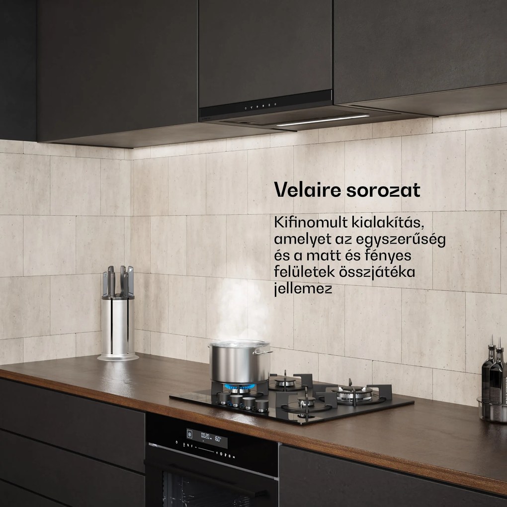 Klarstein Velaire kihúzható páraelszívó 60 cm | Elegáns, minimalista, erőteljes | EEC A++ | 891 m³/h