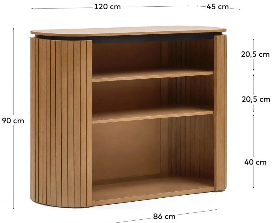 Természetes színű mangófa könyvespolc 120x90 cm Licia - Kave Home