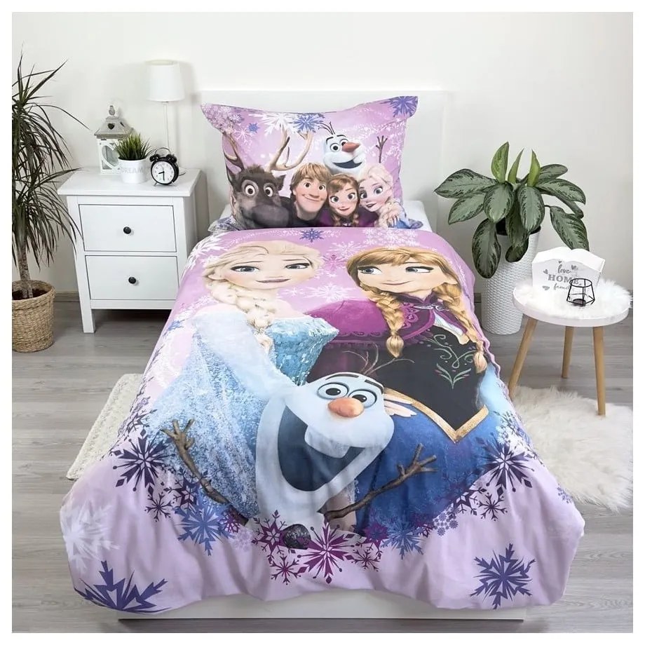 Egyszemélyes pamut gyerek ágyneműhuzat 140x200 cm Frozen – Jerry Fabrics