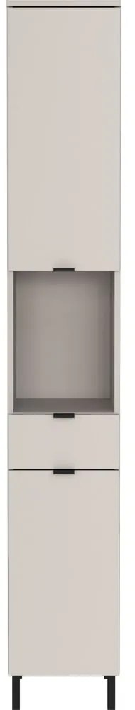 Krémszínű magas-keskeny fürdőszoba szekrény 30x190 cm Arcena – Germania