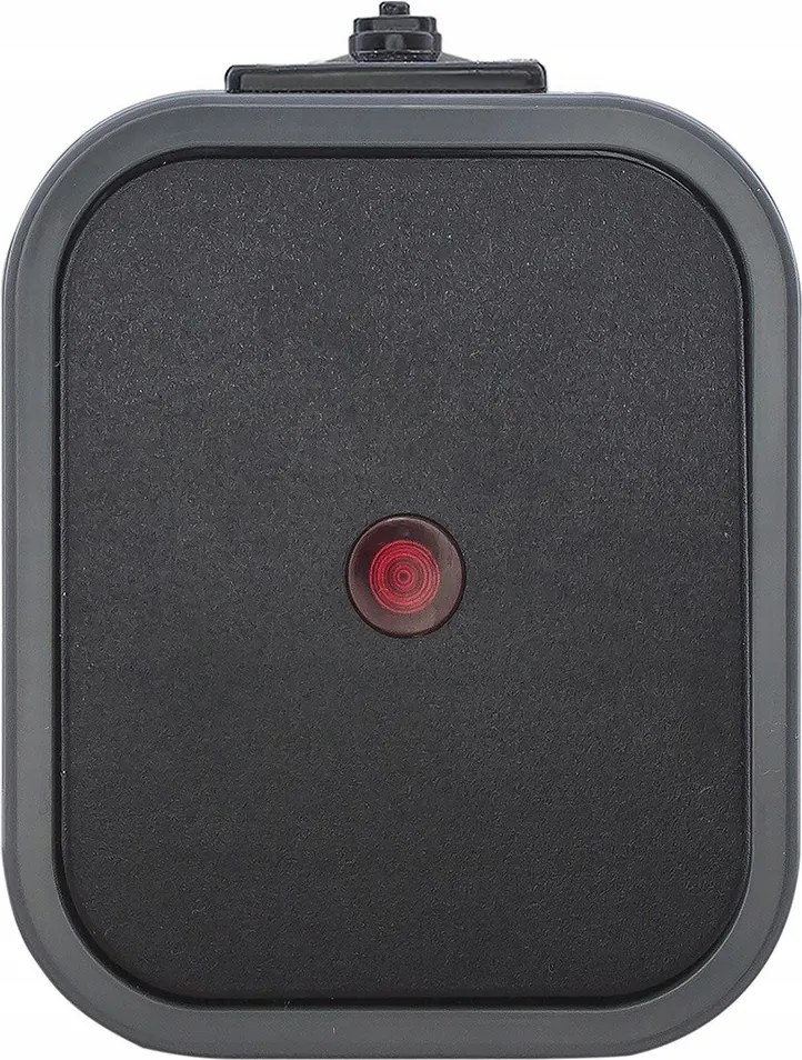 Fekete falra szerelhető lépcsőkapcsoló B2 háttérvilágítással IP54 Abex