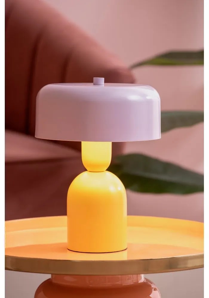 Sárga-lila asztali lámpa (magasság 24 cm) Double Funky – Leitmotiv