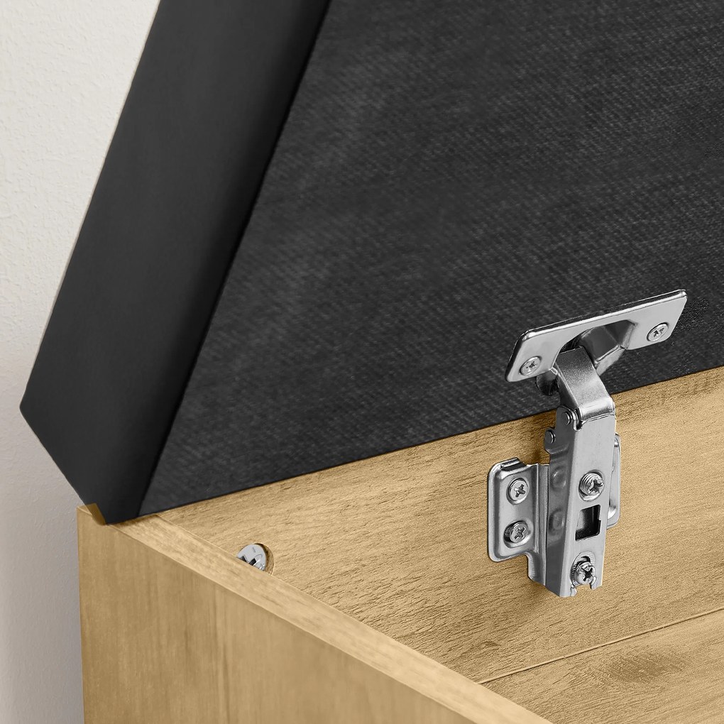 Cipőtartó pad fekete, műbőr ülőlappal TAYLOR ARTISAN 80x30x44 cm