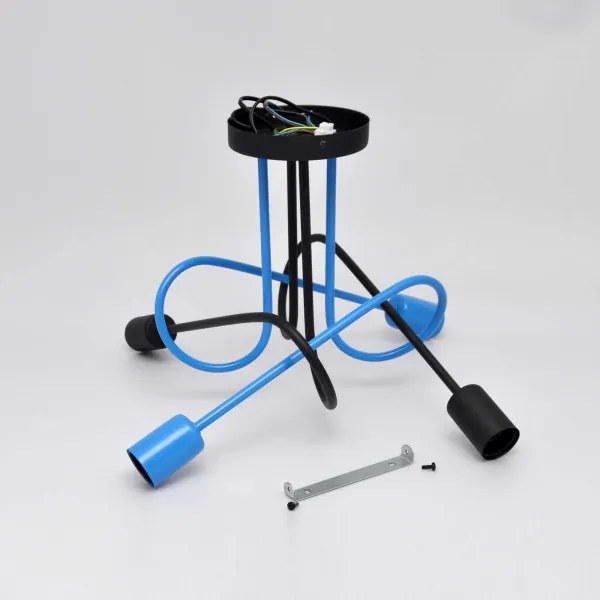 Felületre szerelhető csillár OXFORD 4xE27/15W/230V fekete/kék