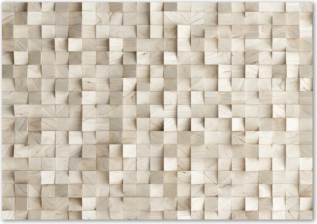 Üveg falpanel Fa kockák Ingyenes Ragasztó