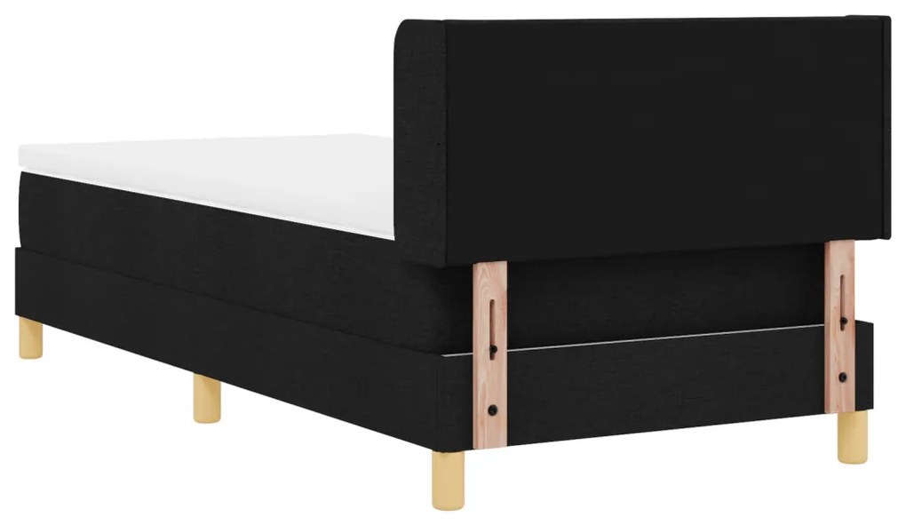 Boxspring Ágy Matraccal, fekete színben, 90 x 190 cm, szövet