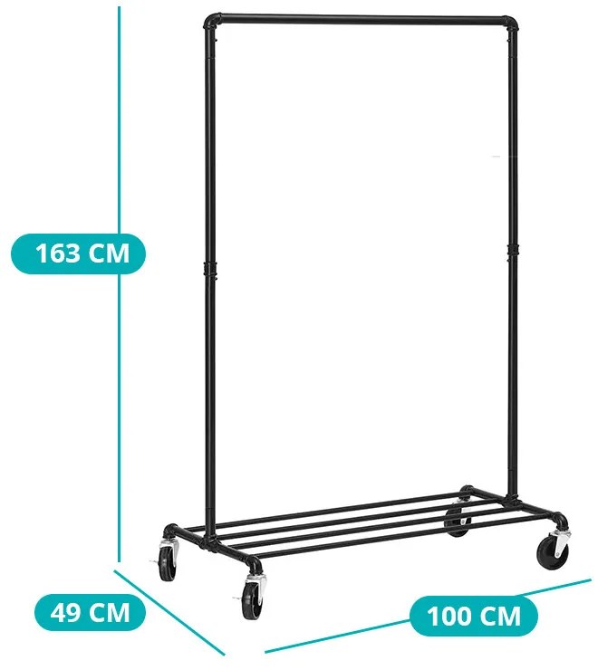 Ruhataró állvány, fekete