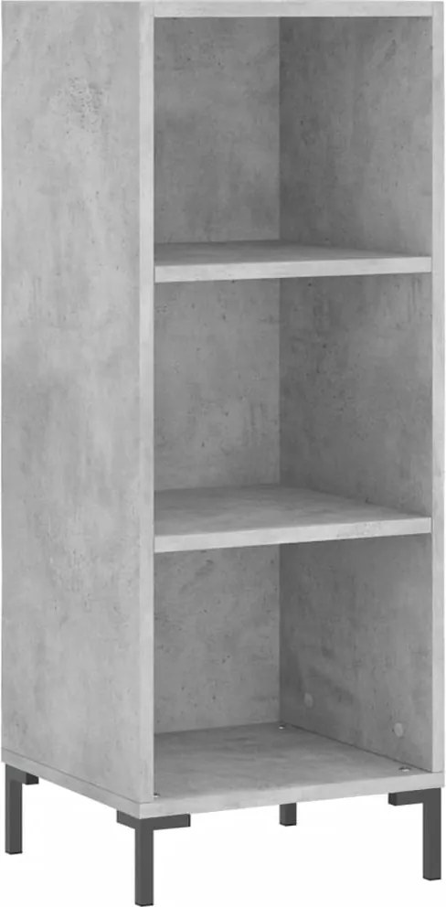 vidaXL betonszürke szerelt fa tálalószekrény 34,5 x 32,5 x 90 cm