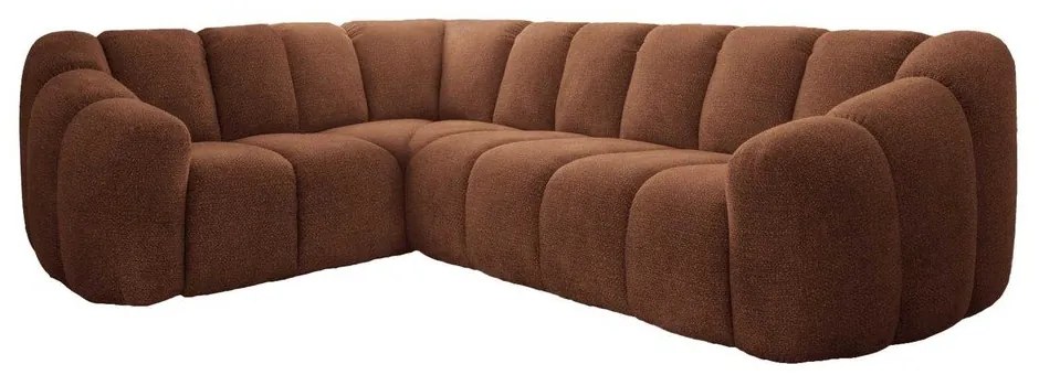 Terrakotta színű sarokkanapé (bal oldali-L alakú) Shell – Miuform