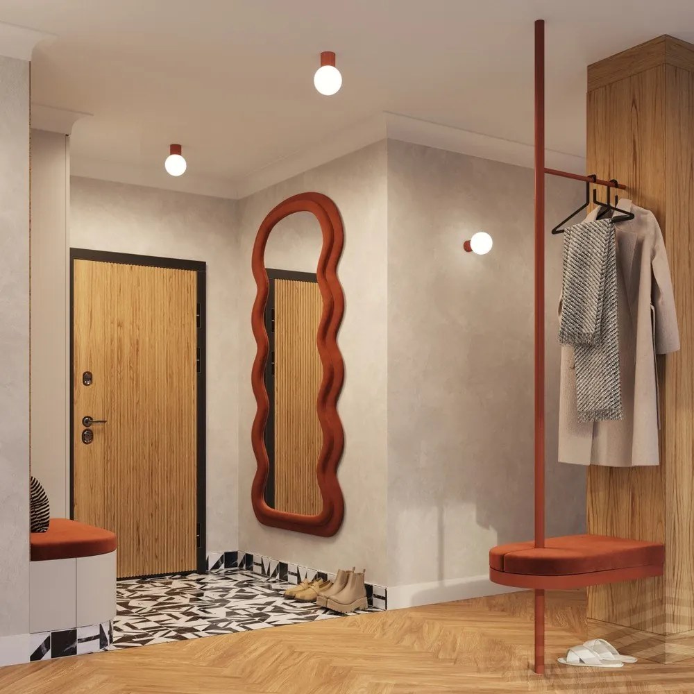 Narancssárga mennyezeti lámpa üveg búrával ø 12 cm Orbital – Sollux