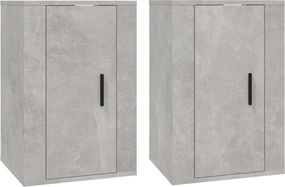 vidaXL 2 db betonszürke fali TV-szekrény 40x34,5x60 cm