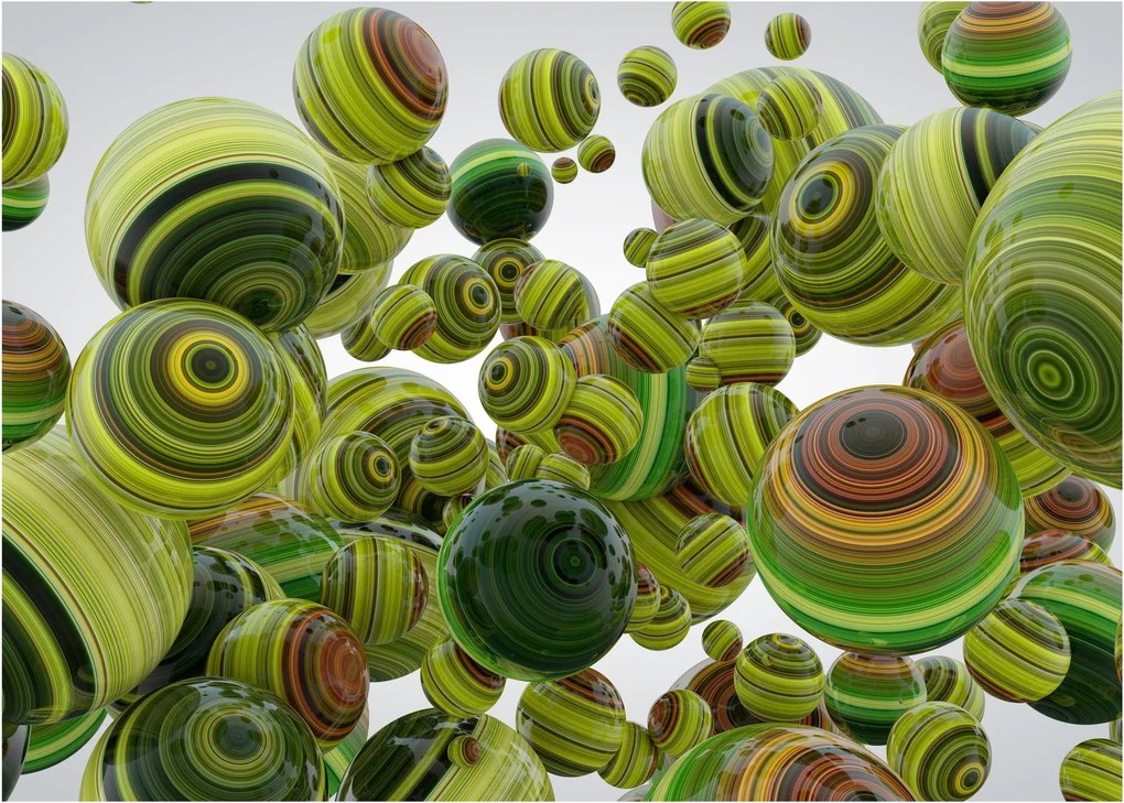 Csíkos gömbök képe (üvegen) (70x50 cm)