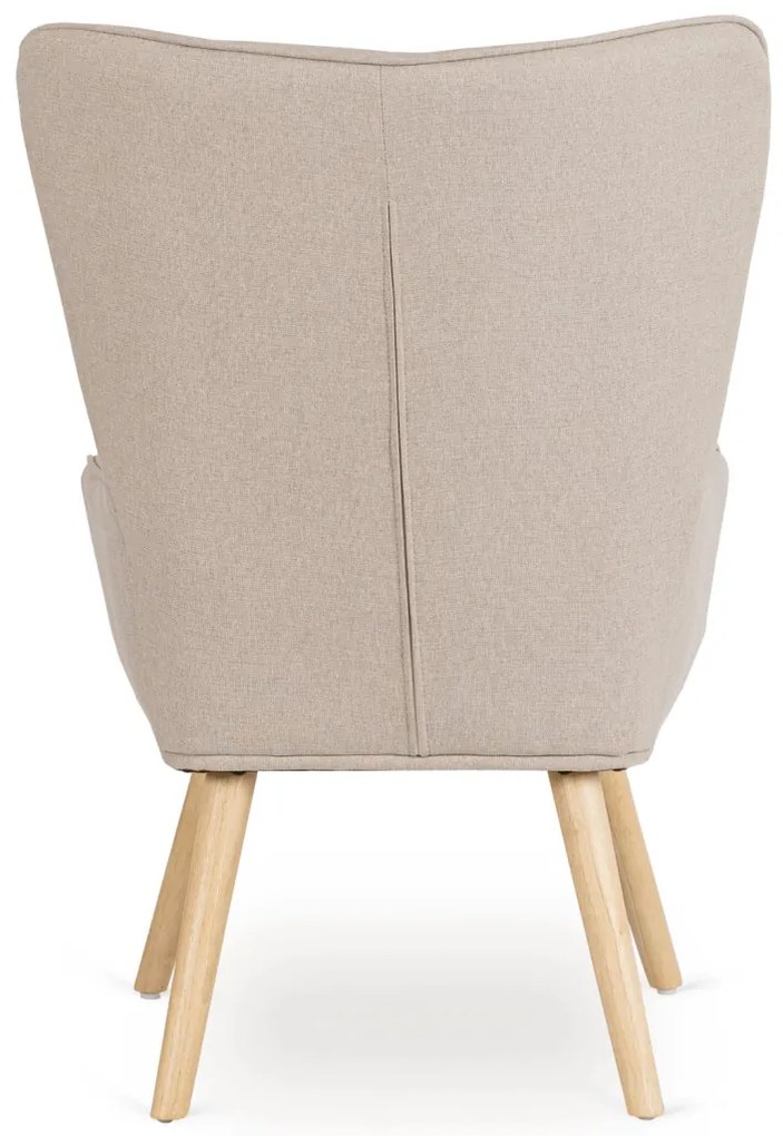 Füles Fotel Lábtartóval Bézs Színben. LOZANO 2