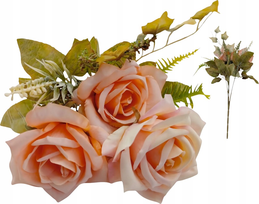 Művirág csokor 34cm Mix Sűrű Mint Élő Virágok Váza Rózsa