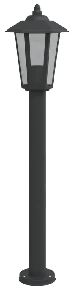 fekete rozsdamentes acél kültéri állólámpa 80 cm