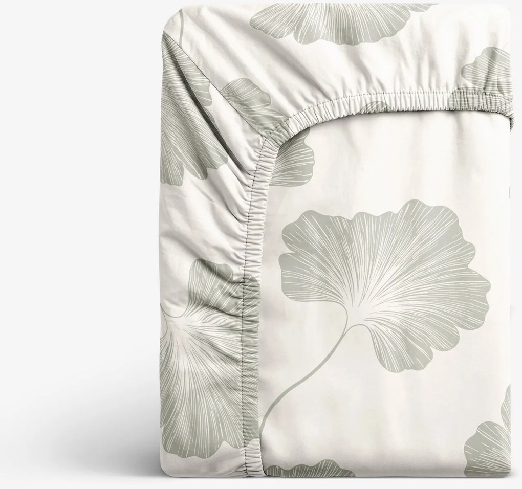 Goldea pamut gumis lepedő - ginkgo levelek 80 x 200 cm