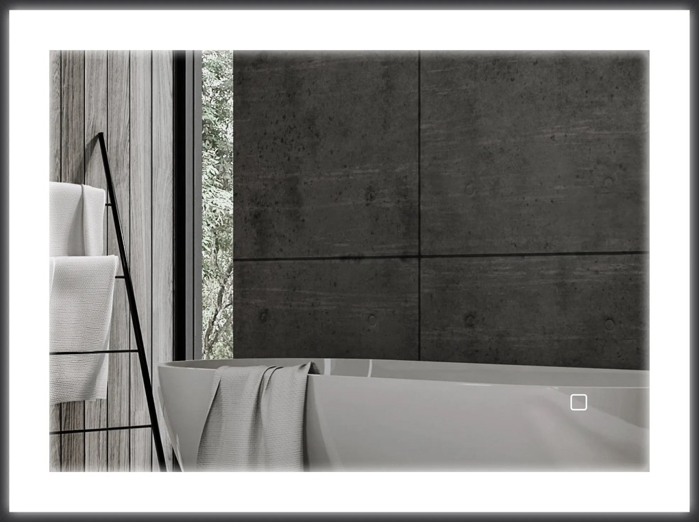 HOMCOM LED-es Fürdőszoba Tükör 80x60 cm Falitükör 3 fény színnel Páramentesítő Funkció Memória Funkció Érintő Kapcsoló | Aosom