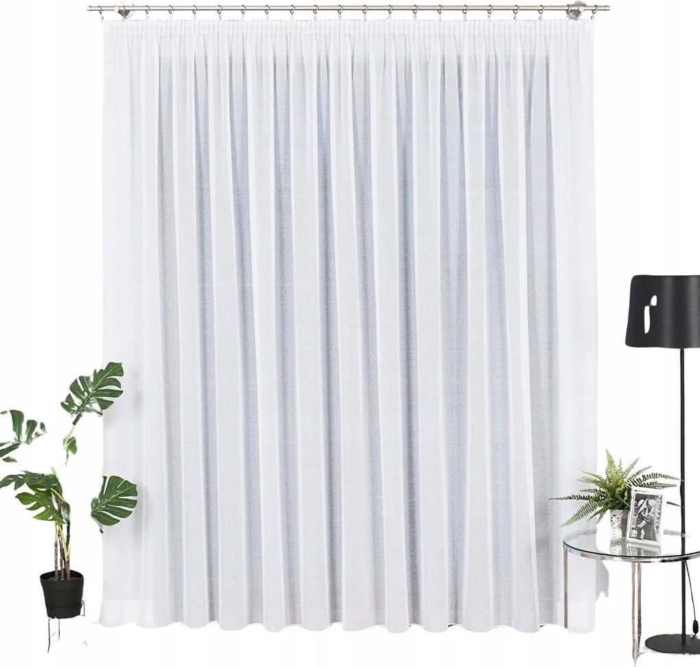 Fehér Finom Függöny Wave Szalaggal Ks Sínekhez 200x300