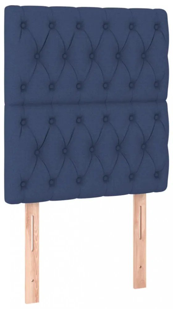 kék szövet LED-es fejtámla 80x7x118/128 cm