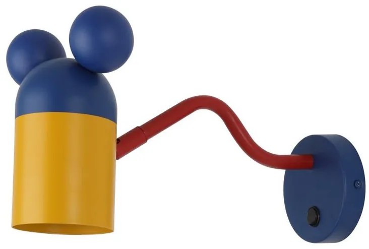 Lámpa Fali lámpatest MOUSE, 3063, max250V, 50/60Hz, 1*E27, max.25 W, IP20, átmérő 8 cm, sötétkék/arany