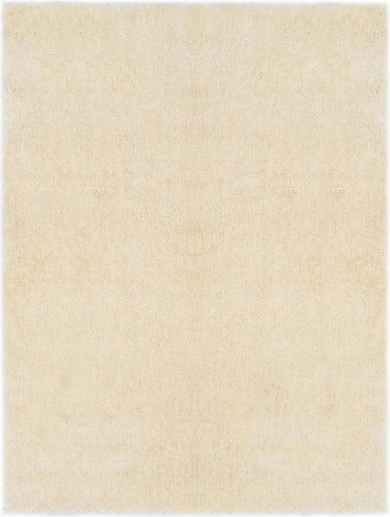 vidaXL Bársonyos Terület Szőnyeg Krém 120 x 160 cm Polietilén