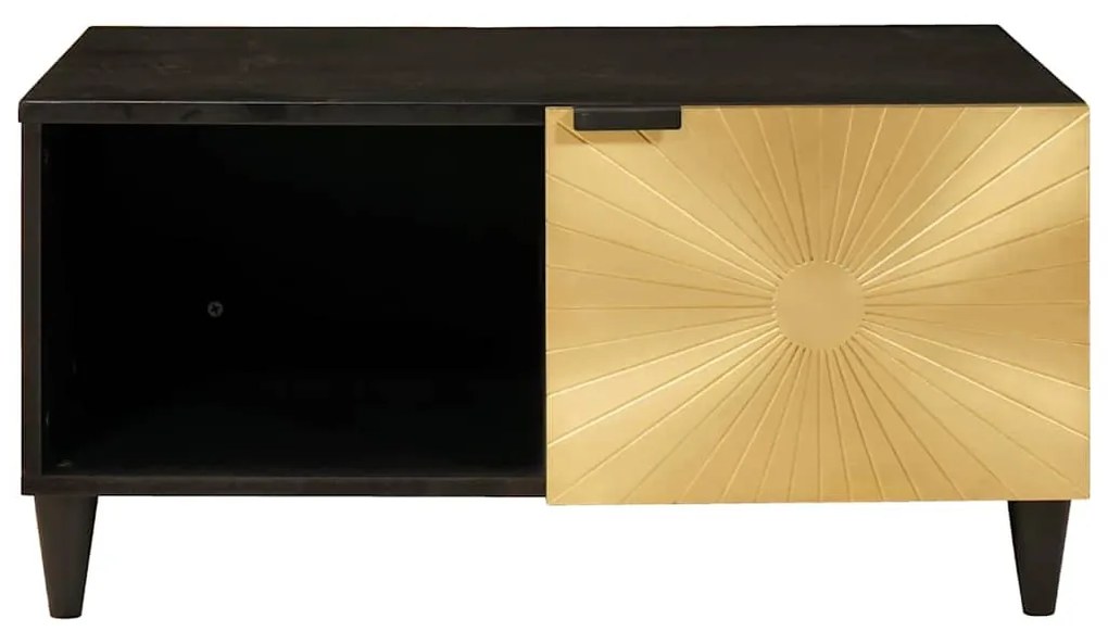 Dohányzóasztal Fekete és Arany 80 x 50 x 40 cm
