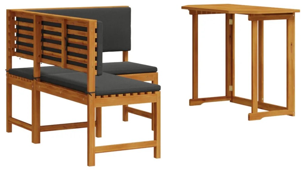 Kert Pad Készlet 2 pcs Barna tömör akácfa