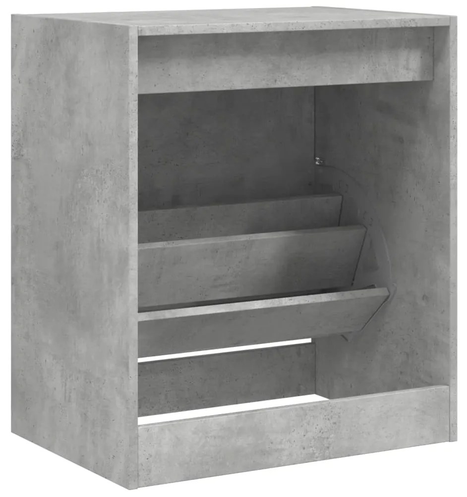 betonszürke szerelt fa cipőszekrény 60 x 42 x 69 cm