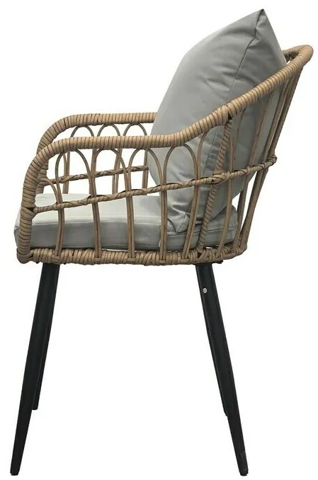 Autronic Kerti szék szett, 2 db, fém, műrattan, természetes, AZ-F1406 NAT