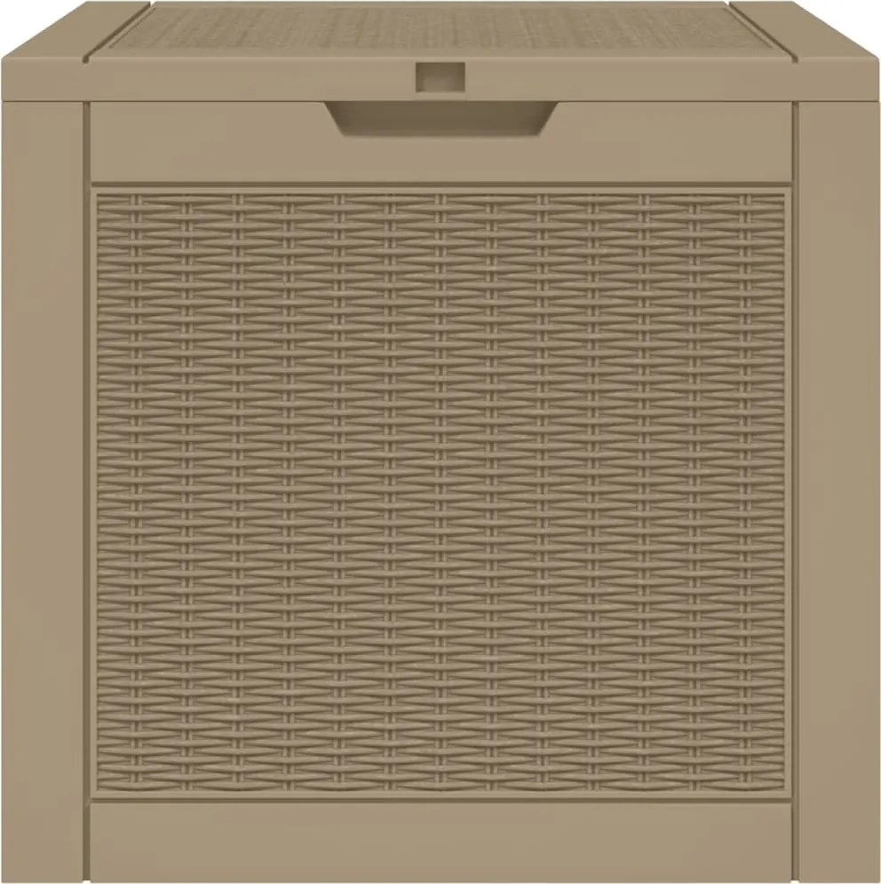 vidaXL világosbarna polipropilén kerti tárolóláda 55,5x43x53 cm