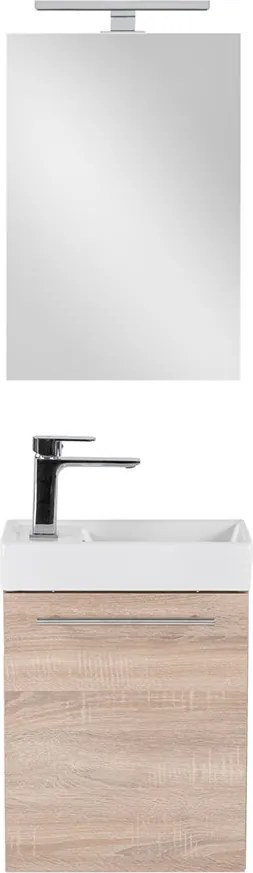 Fantastic fürdőszoba bútor Melanie tükörrel, sonoma tölgy színben