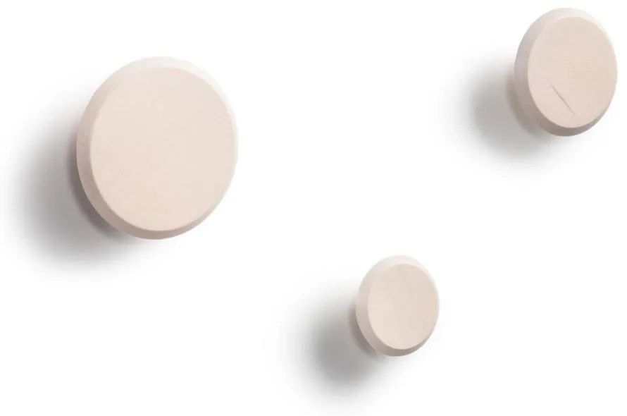 Natúr színű fali fa akasztó szett 3 db-os Nadua – Kave Home