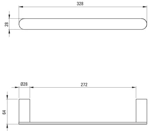 Deante ADR_0611 - ROUND fali törölközőtartó 32,8 cm, fényes króm