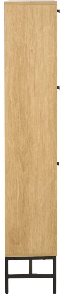 Natúr színű billenő ajtós cipőtartó tölgyfa dekorral 72x140x25 cm Albany – Actona