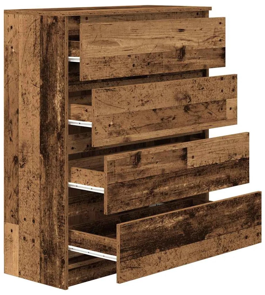 antik fa színű szerelt fa tálalószekrény 80x35x99 cm