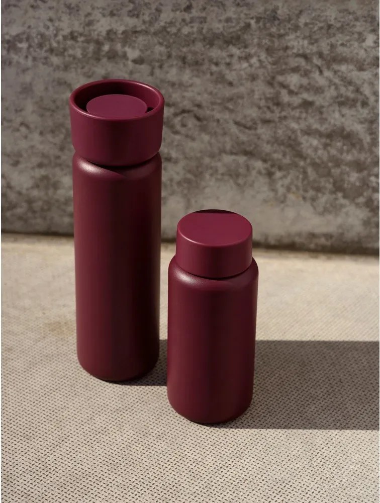 Borvörös rozsdamentes acél termobögre 650 ml Singles – Zone