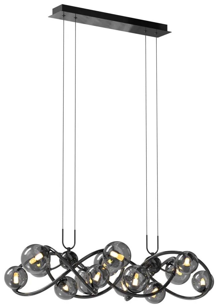 Wofi 7014-1405 - LED Csillár zsinóron NANCY 14xG9/3,5W/230V fekete/króm