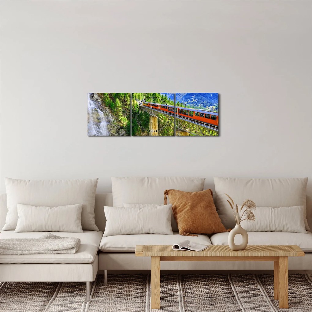 Kép - Matterhorn, Zermatt, Valais, Svájc (órával) (90x30 cm)