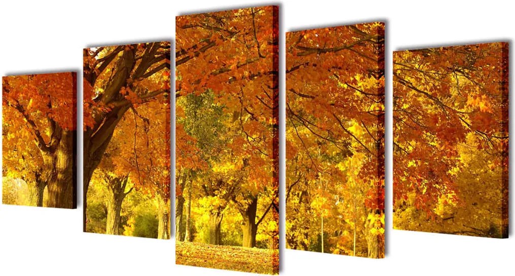 vidaXL Nyomtatott vászon falikép szett juharfa 200 x 100 cm