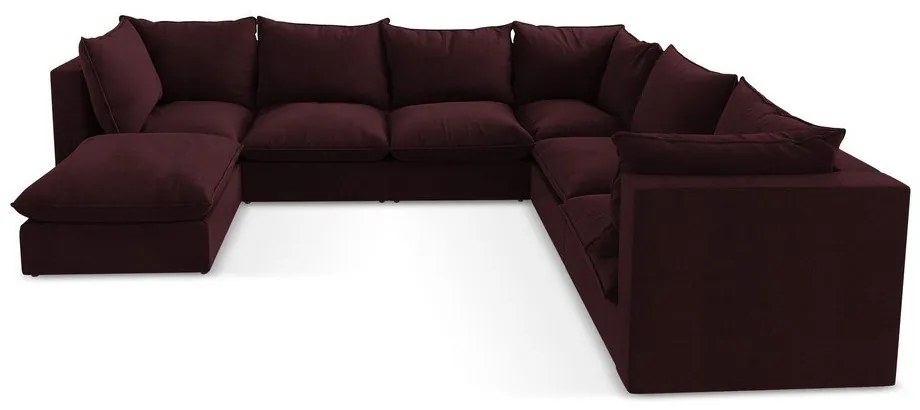 Borvörös sarokkanapé (jobb oldali-U alakú) Manao – Makamii