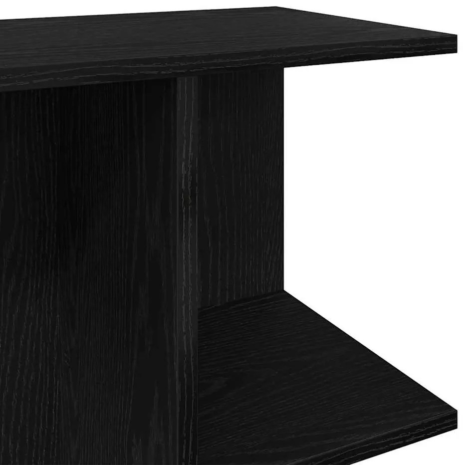 éjjeliszekrények 2 db fekete tölgy 46,5x29x61 cm gépelt fa