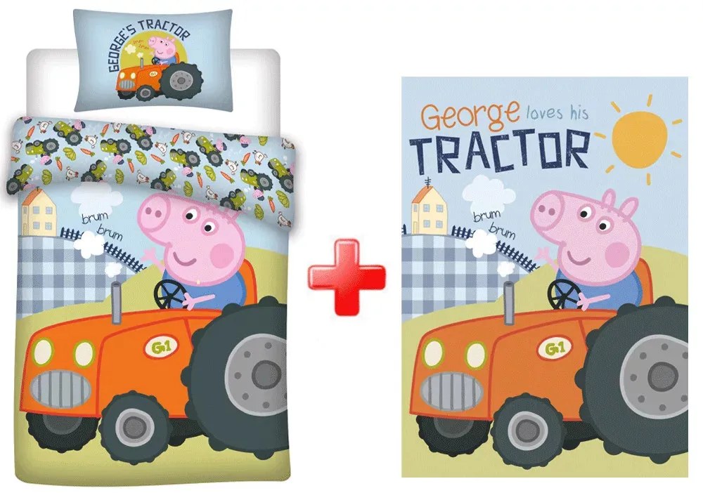 Peppa malac George gyerek ágyneműhuzat és polár takaró szett