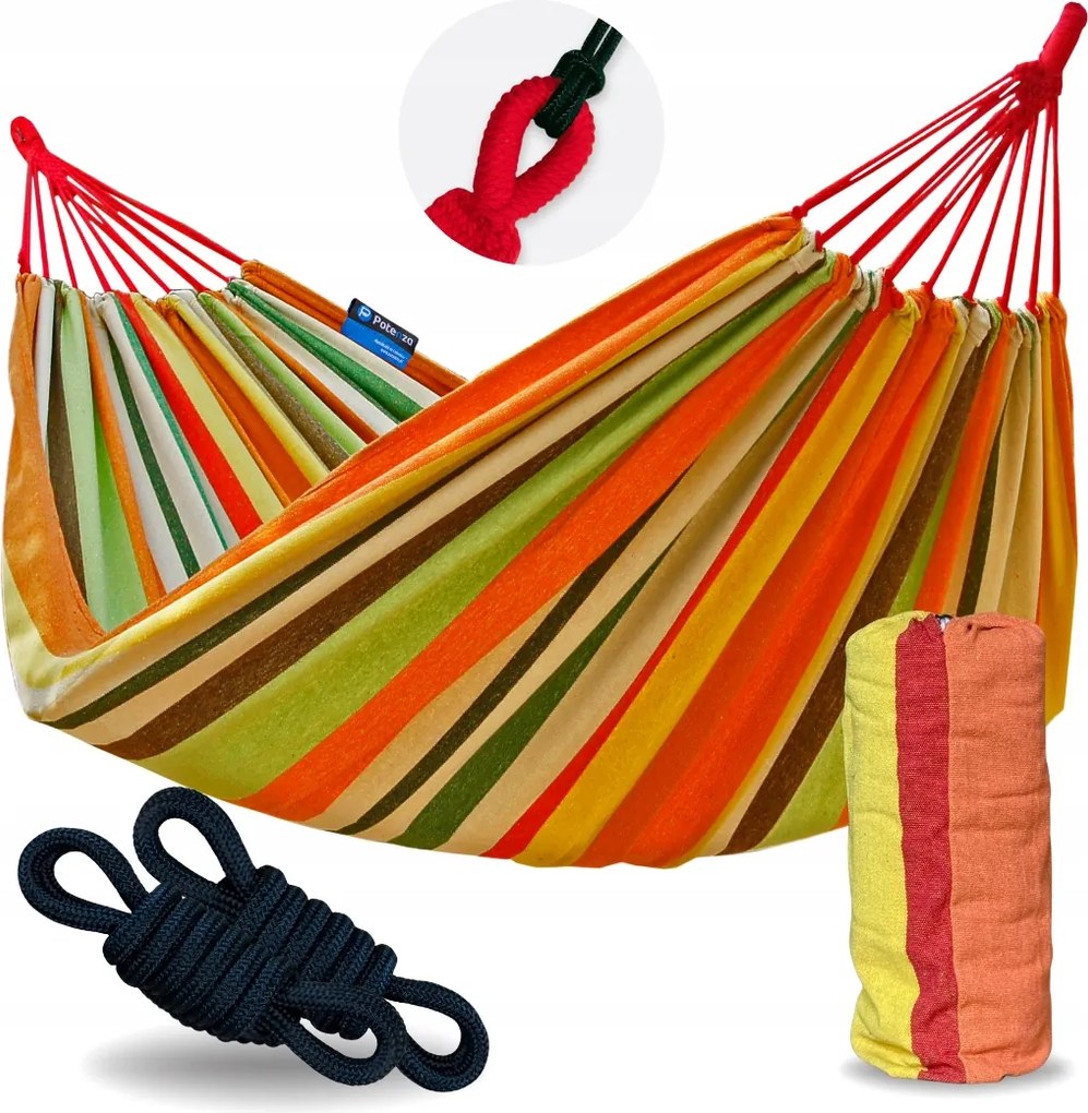 Kerti függőágy 2os Singa 220x160 narancssárga Potenza huzattal