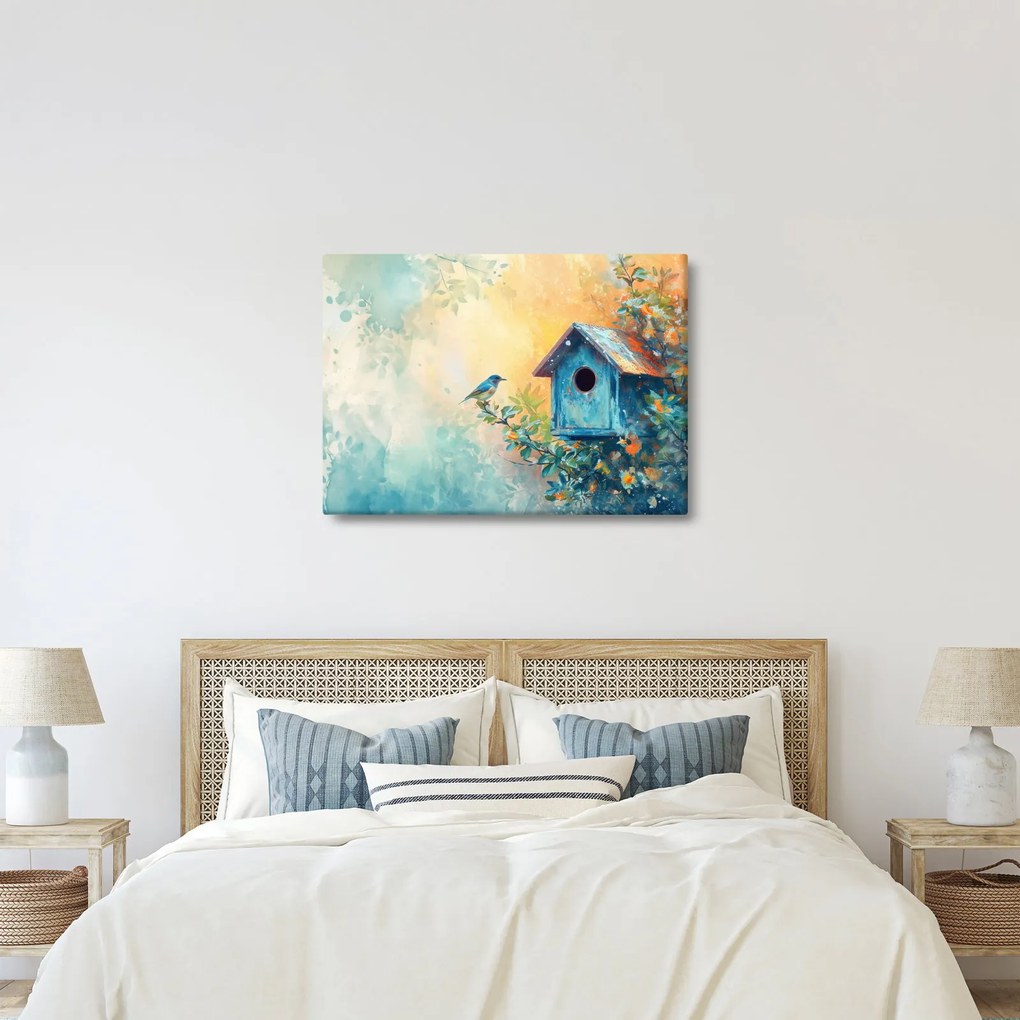 Kép - Madárház, akvarell (70x50 cm)