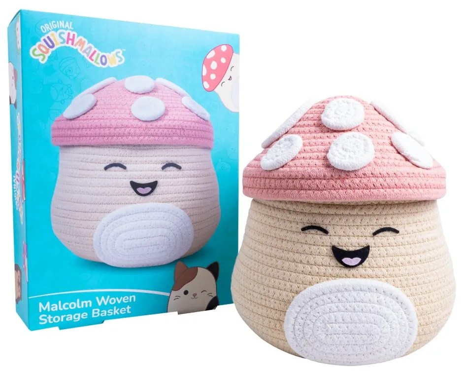 Bézs textil játéktároló kosár ø 23x22 cm Fizz Malcolm – SQUISHMALLOWS