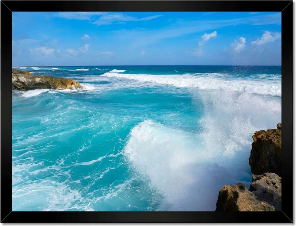 Poszterek keretben 40x30 Nyugtalan tenger Hullámok