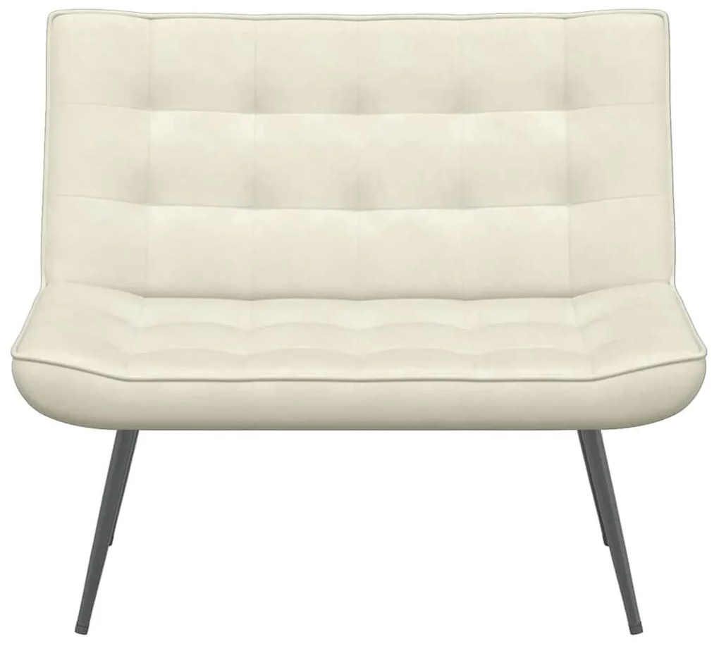 vidaXL krémszínű bársonypad 110 x 74 x 84 cm