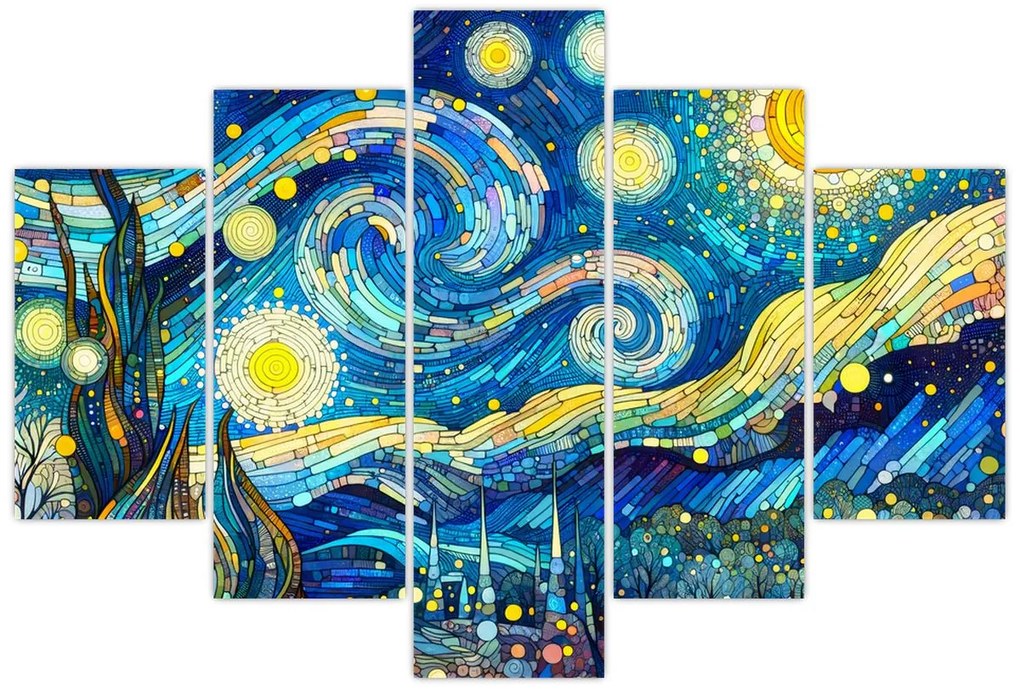 Kép – Csillagos éjszaka mozaikja (150x105 cm)