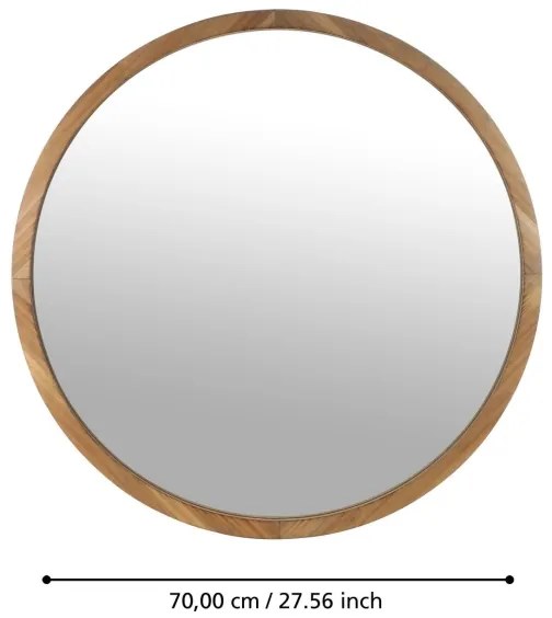 Eglo 425038 - BANI falitükör, 70 cm átmérő, barna