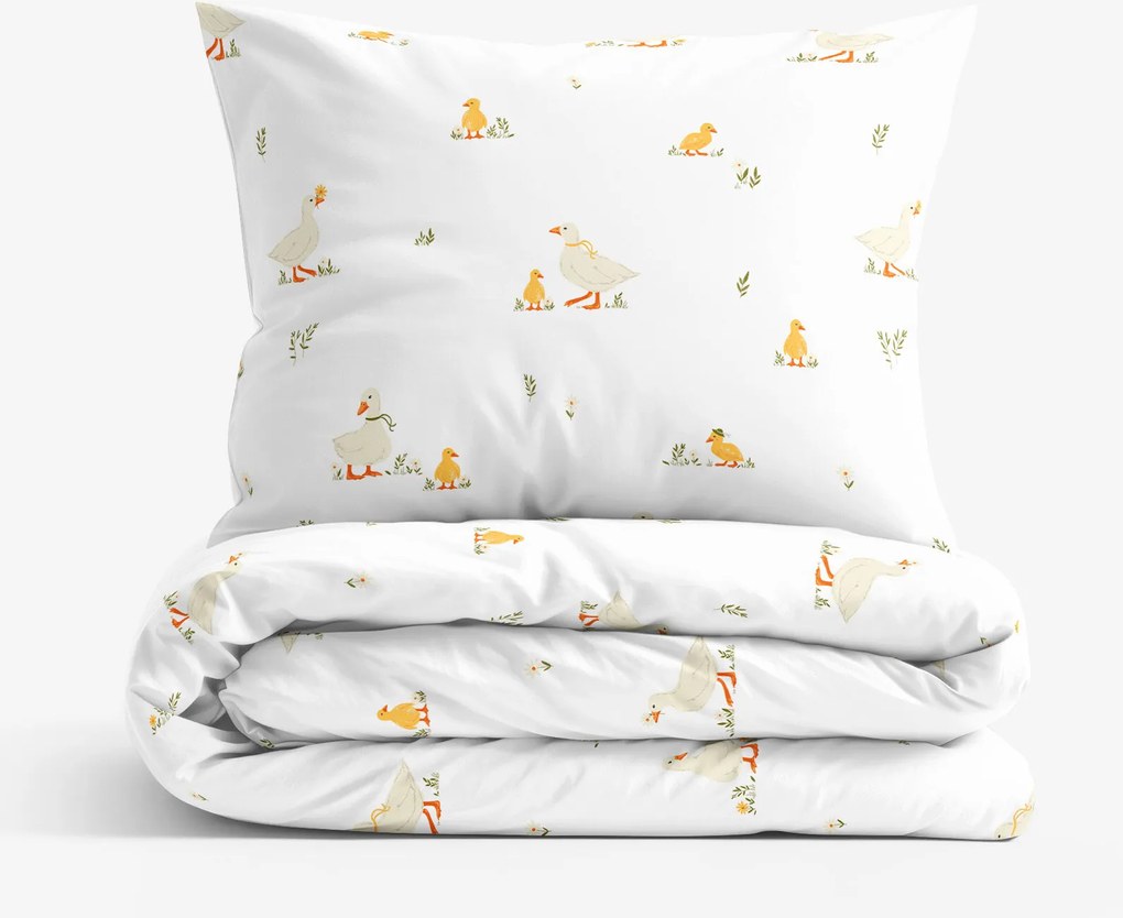 Goldea pamut ágyneműhuzat - kacsák 140 x 200 és 70 x 90 cm